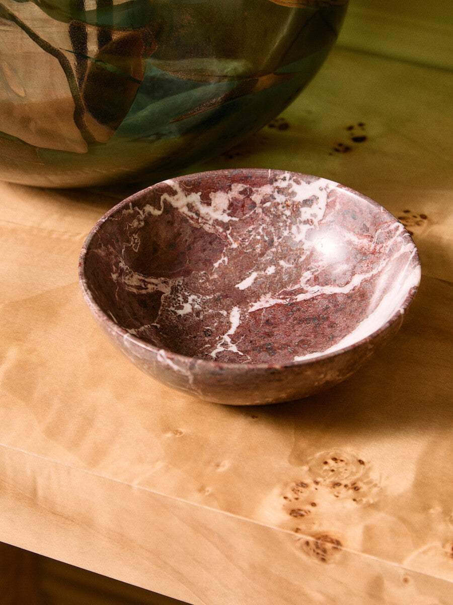 Red and White Marble Bowl | Marmore