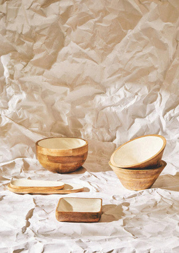 Mango Wood Round Serving Bowl | Kara