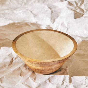Mango Wood Medium Tapered Bowl | Kara