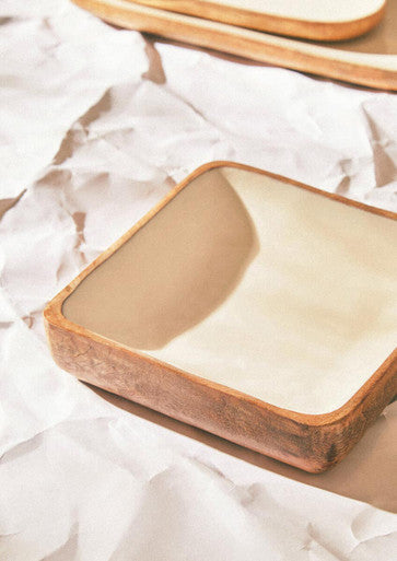 Medium Mango Wood Square Bowl | Kara