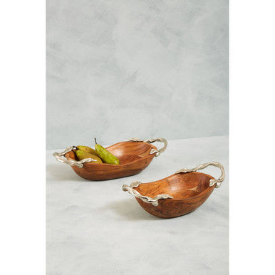 Acacia Wood Large Oval Bowl | Vine