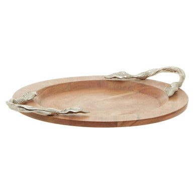 Acacia Wood Small Round Tray | Vine