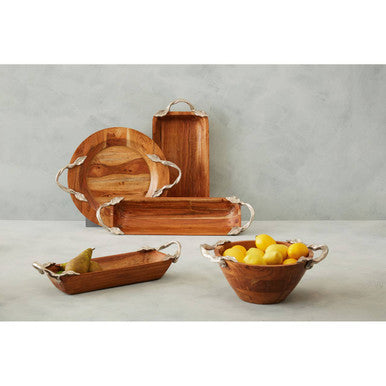 Acacia Wood Medium Round Bowl | Vine