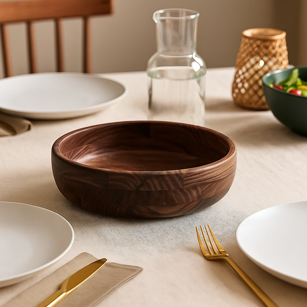 Round Sheesham Wood Salad Bowl | Rosi
