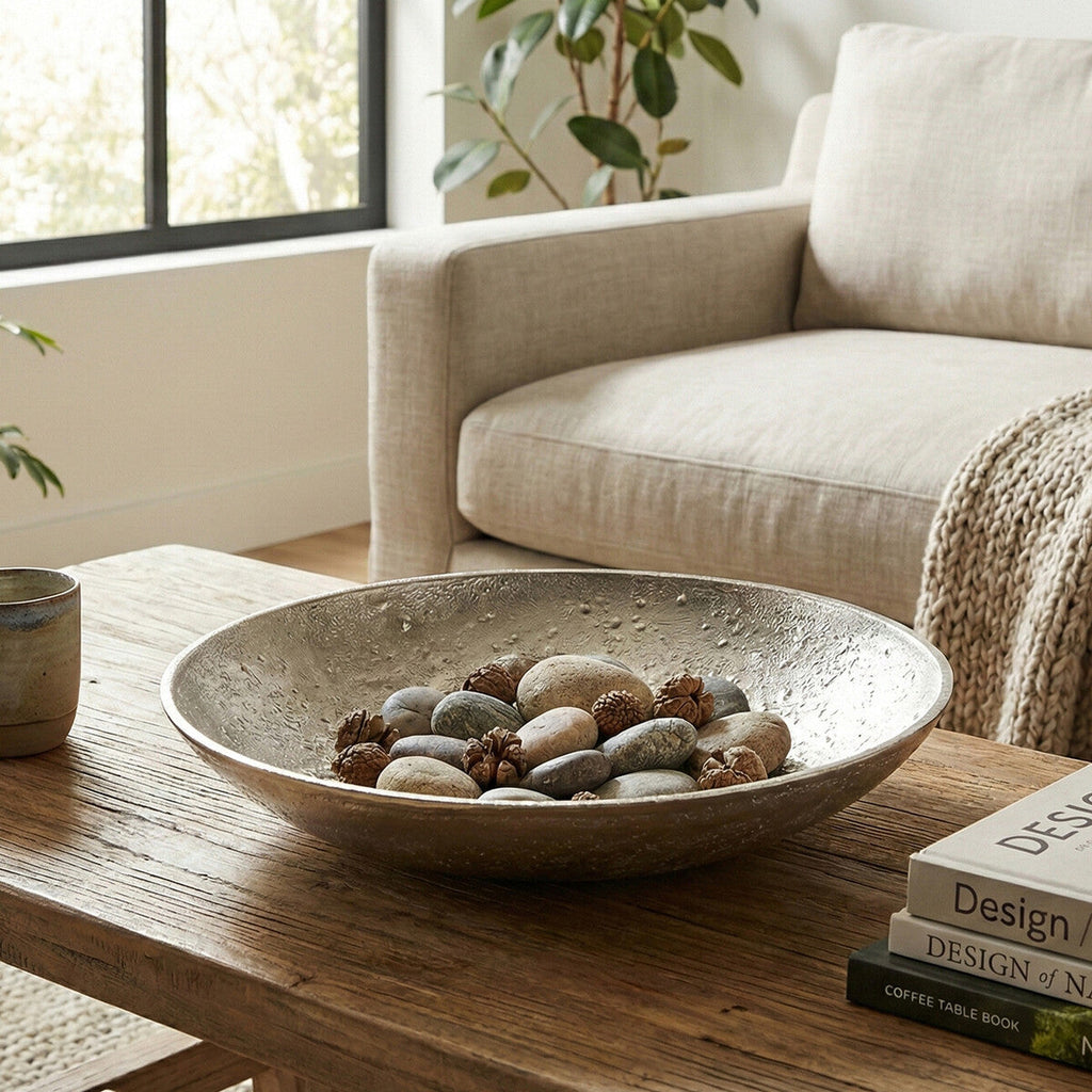 Large Nickel Finish Bowl | Hampstead