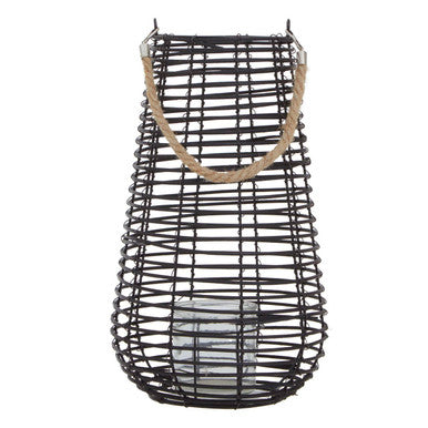 Large Black Rattan Lantern | Lentigo