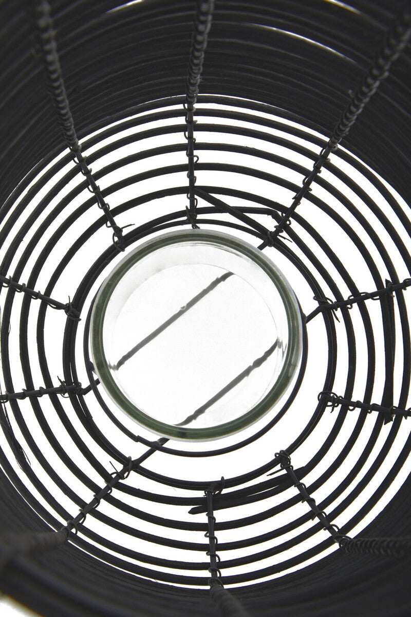 Large Black Rattan Lantern | Lentigo