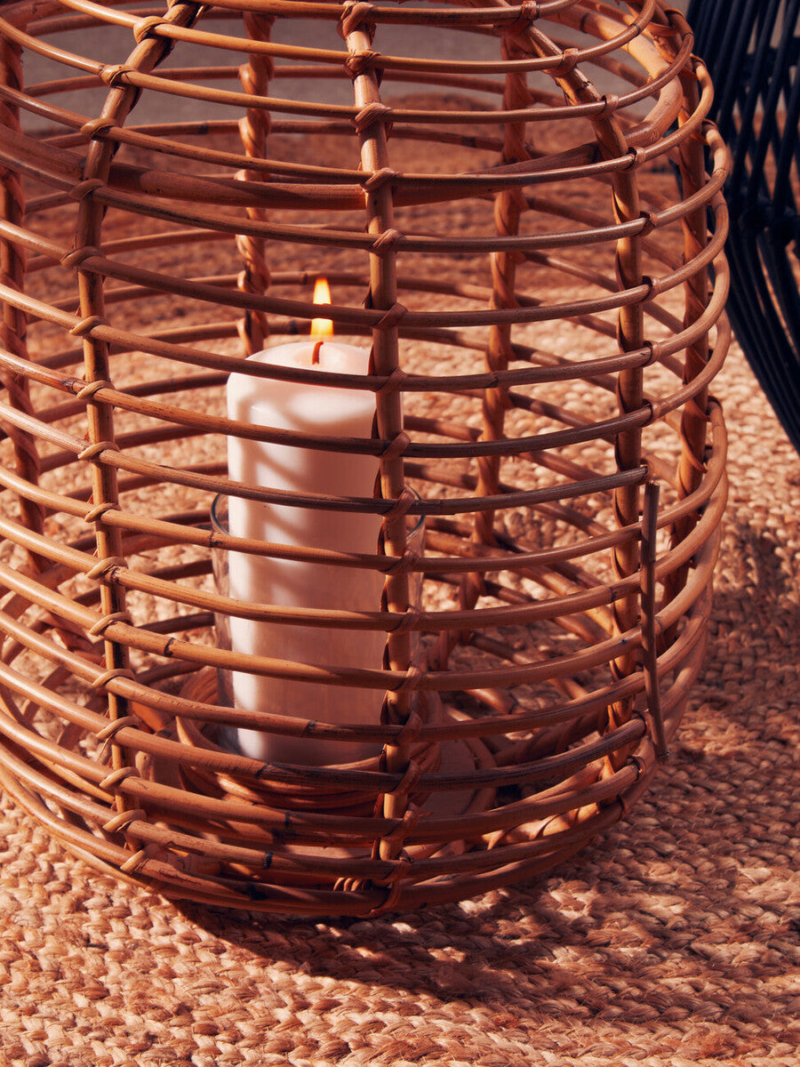 Tall Natural Rattan Lantern | Mataram