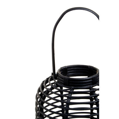 Tall Black Natural Rattan Lantern | Mataram