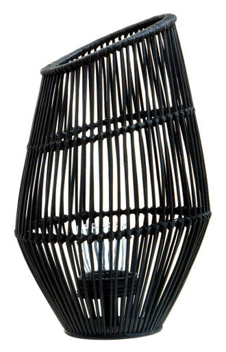 Large Black Natural Rattan Lantern | Mataram