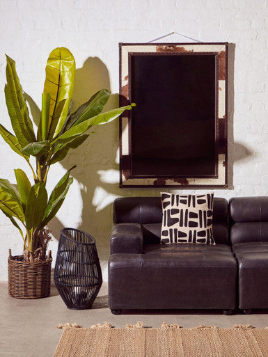 Large Black Natural Rattan Lantern | Mataram