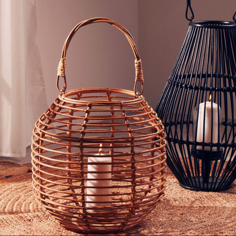 Natural Rattan Round Lantern | Mataram