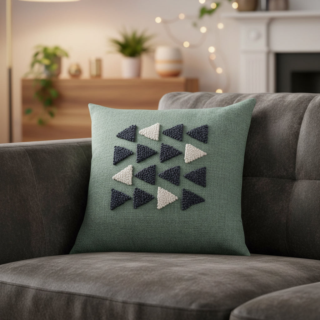 Punch Needle Cushion Cover - AfriScandi Pattern 4