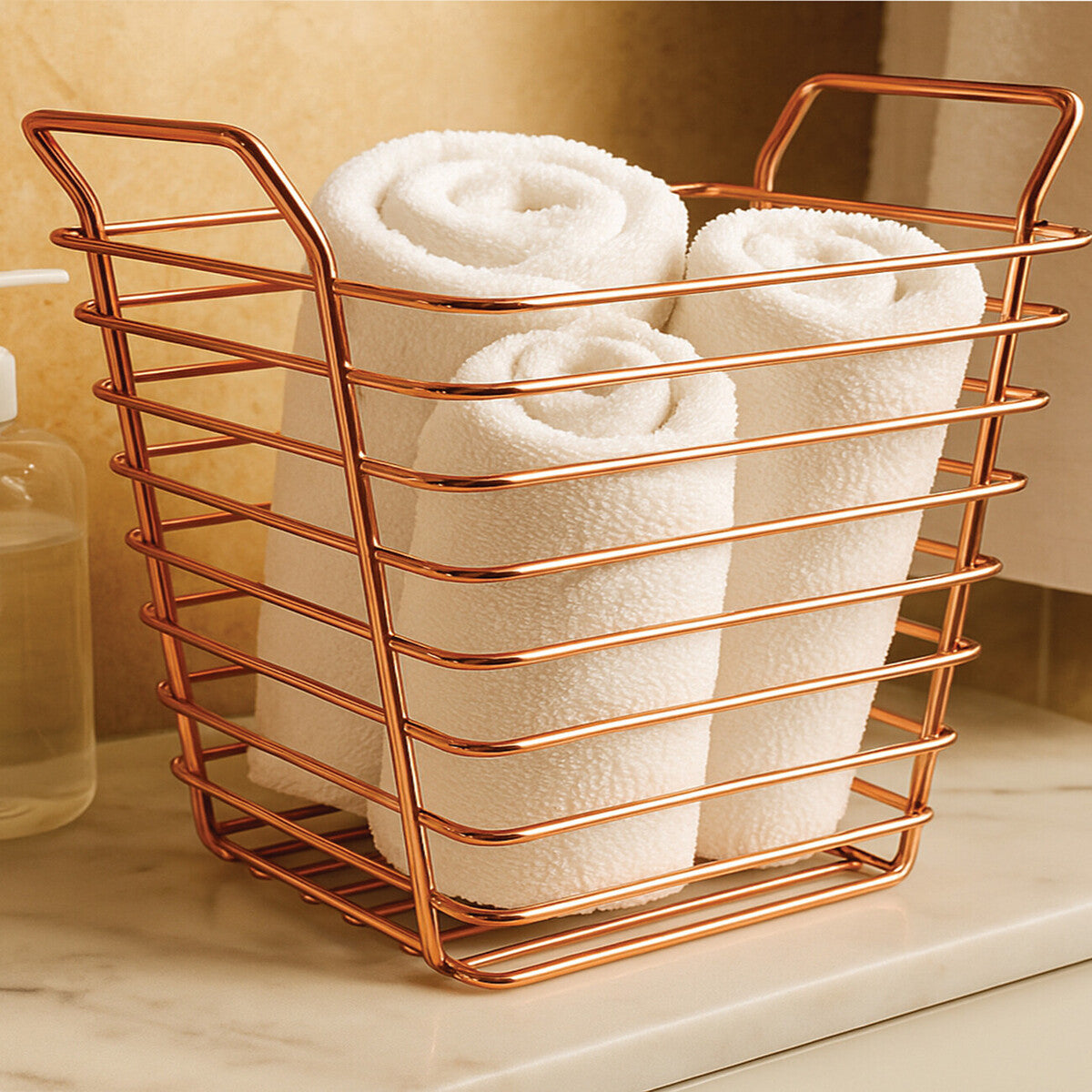 Small Gold Finish Wire Basket | Shine