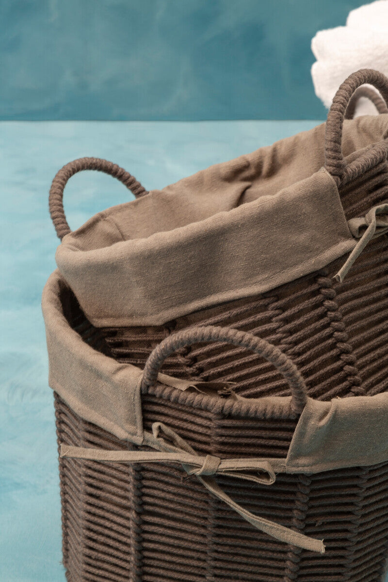 Set of Three Grey Round Storage Baskets | Lida