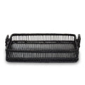 Black Rattan and Bamboo Rectangular Tray | Ezell