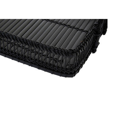 Black Rattan and Bamboo Rectangular Tray | Ezell