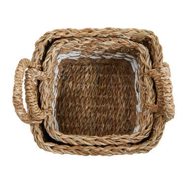 Set of Two Square Seagrass Baskets | Lidi