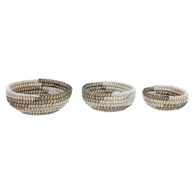 Set Of 3 Baskets With Black And White Detail | Lidi