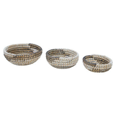 Set Of 3 Baskets With Black And White Detail | Lidi