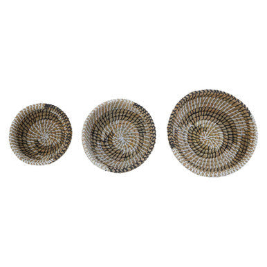 Set Of 3 Baskets With Black And White Detail | Lidi