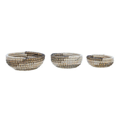 Set Of 3 Baskets With Black And White Detail | Lidi
