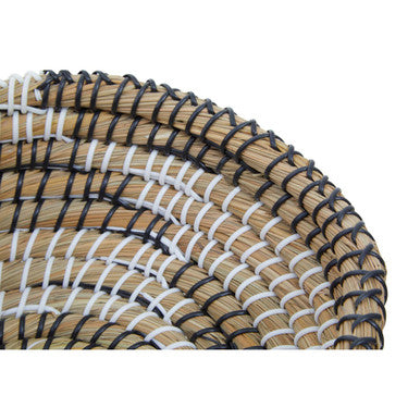Set Of 3 Baskets With Black And White Detail | Lidi