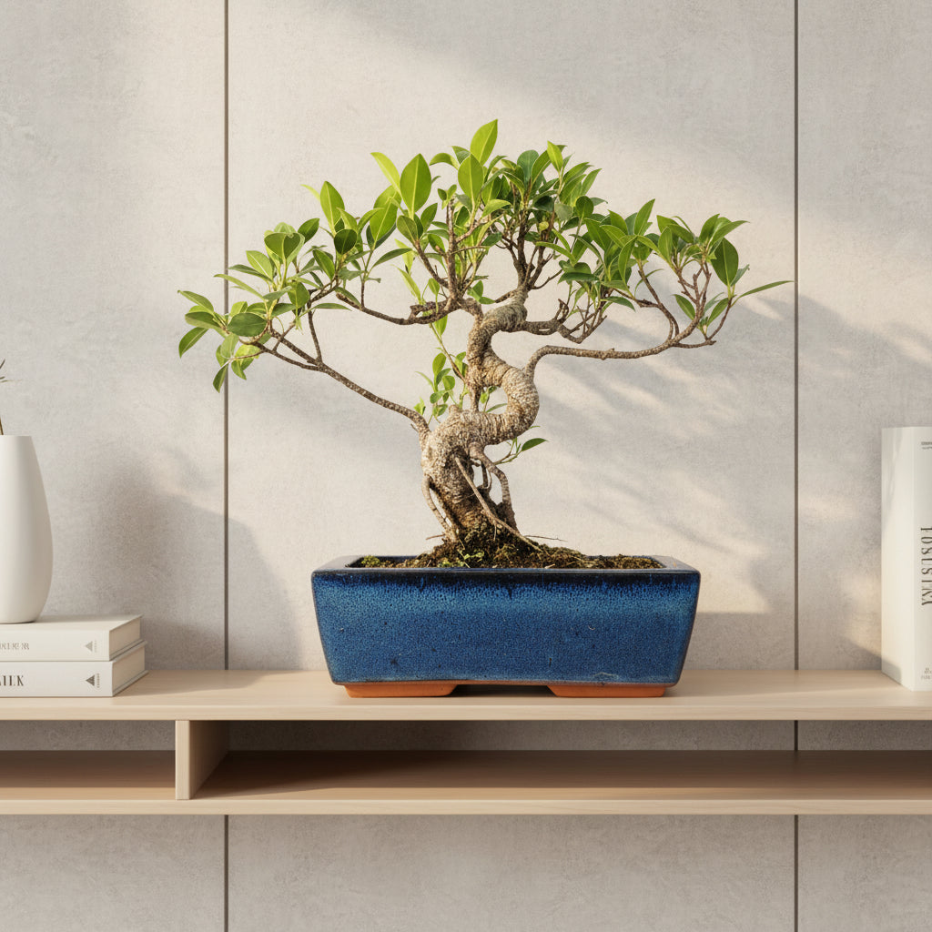Ficus Microcarpa (Banyan Fig) Indoor Bonsai Tree | Shaped | In 25cm Pot