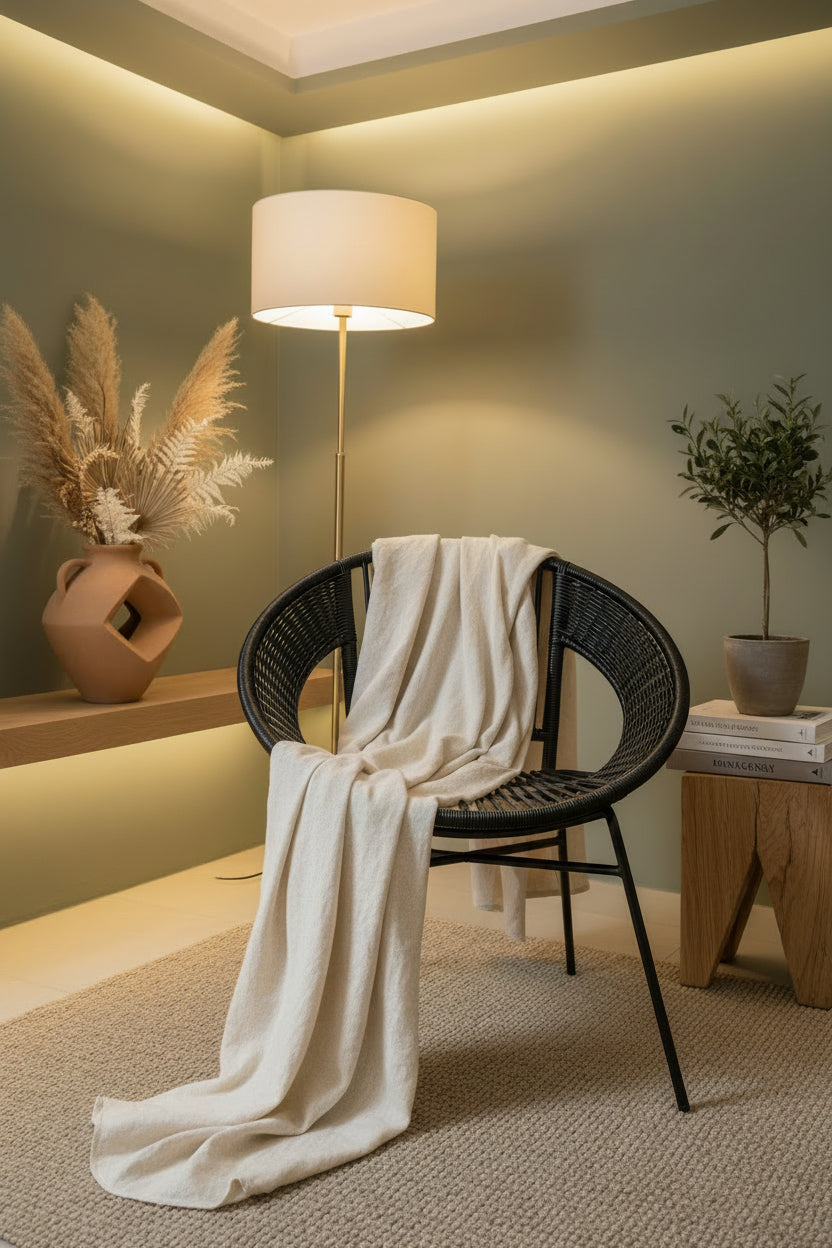 Lagom Black Rattan Round Chair with Metal Frame