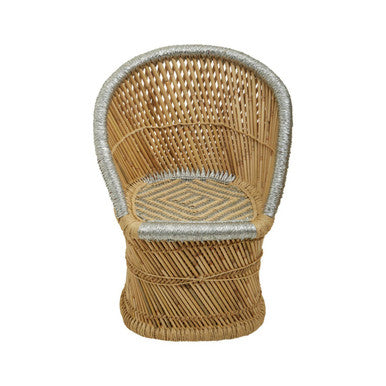 Rowan Natural and Grey Bamboo Chair and Stool Set