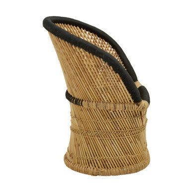 Rowan Natural and Black Bamboo Chair and Stool Set