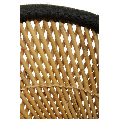 Rowan Natural and Black Bamboo Chair and Stool Set