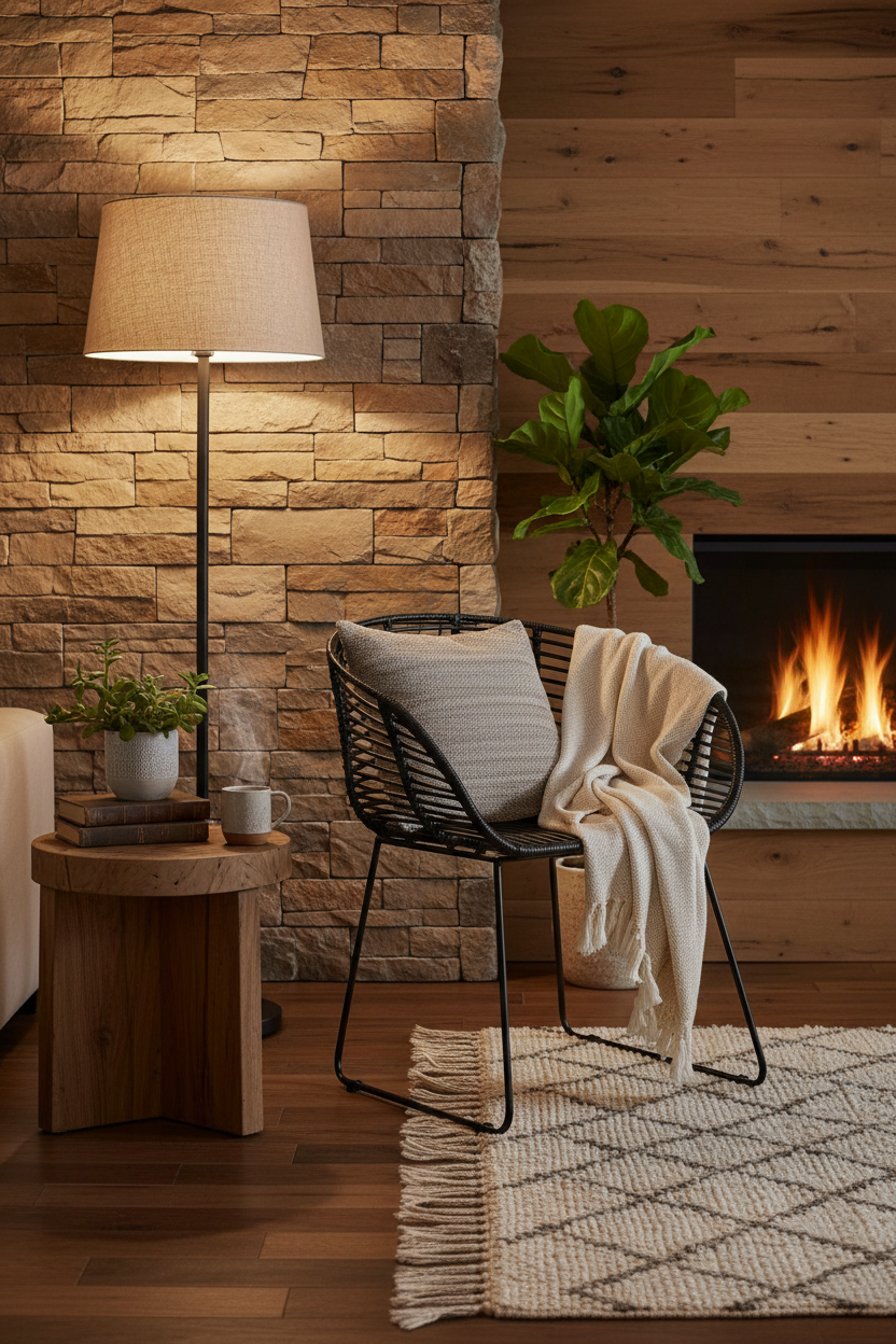 Lagom Black Natural Rattan Chair