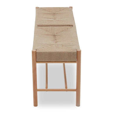 Bandar Natural Rope Woven Large Bench with Wooden Legs
