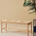 Bandar Natural Rope Woven Large Bench with Wooden Legs