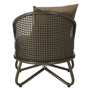 New Foundry Brown Leather Effect Chair with Metal Frame