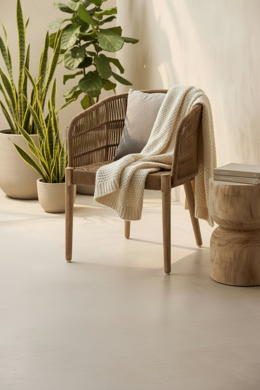 Opus Natural Woven Rope Armchair with Cushion