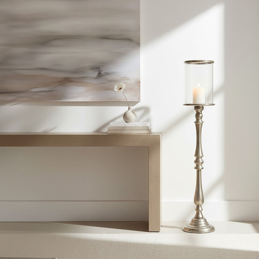 Large Nickel Candle Holder | Kensington Townhouse