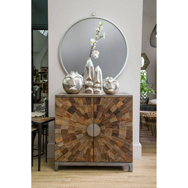 Large Silver Face Round Vase | Viso