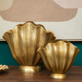 Large Gold Finish Fluted Vase | Estrella