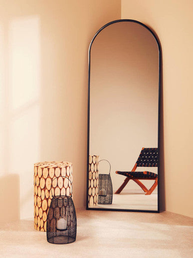 Black Woven Wire Small Lantern with Glass Insert | Trento