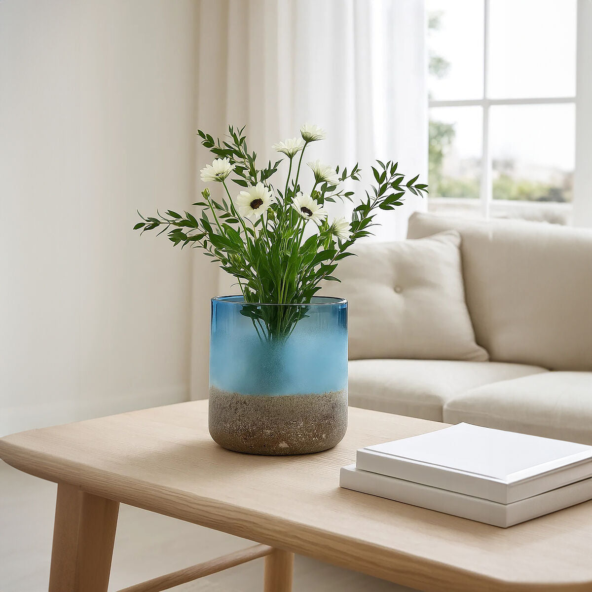 Small Blue Sand Effect Vase | Chiara