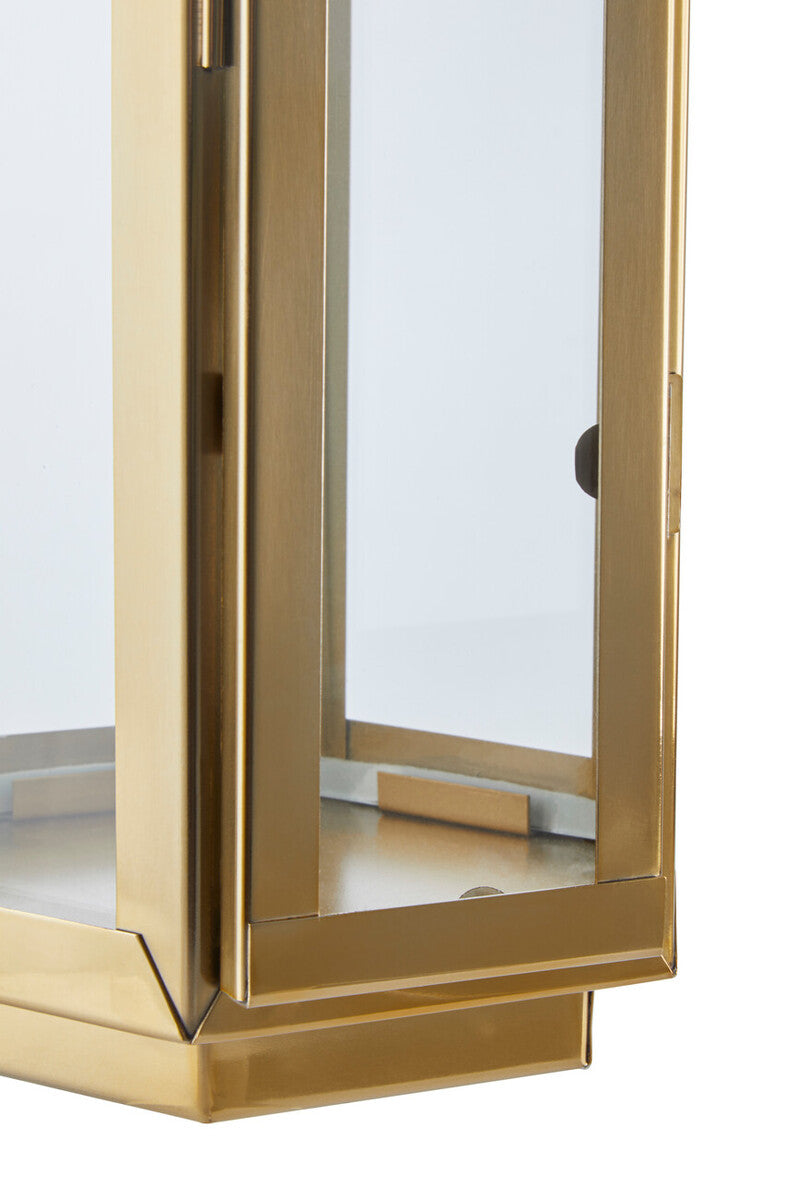Medium Gold Finish Lantern with Hair on Leather Handle | Herber
