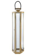 Small Gold Finish Lantern with Hair on Leather Handle | Herber