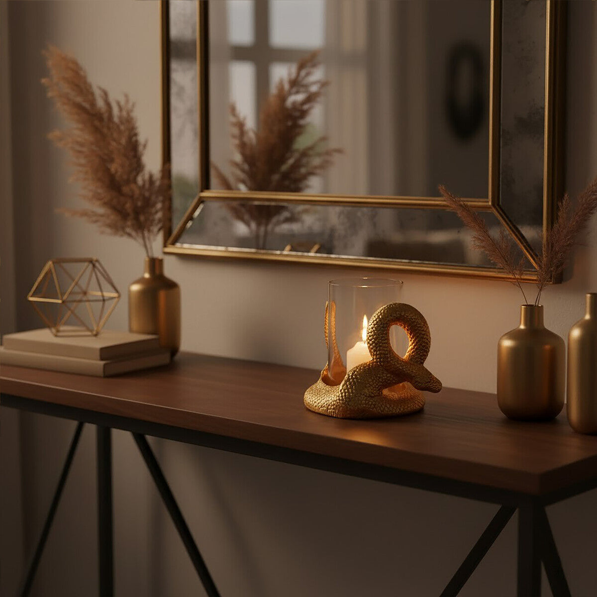 Gold Candle Holder | Serpent