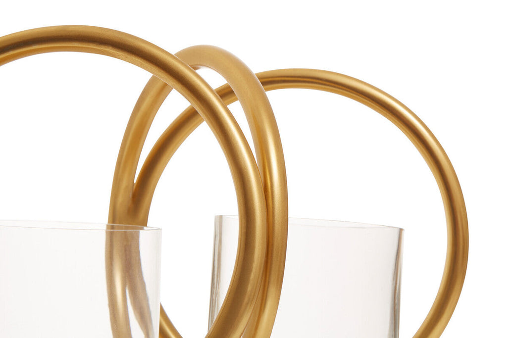 Small Gold Finish Double Candle Holder | Aura