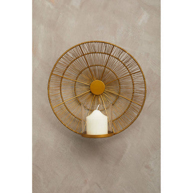 Gold Wire Wall Sconce Candle Holder | Enzo
