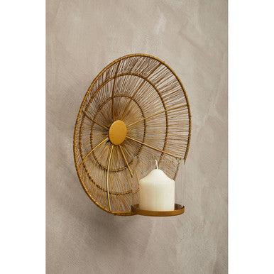 Gold Wire Wall Sconce Candle Holder | Enzo