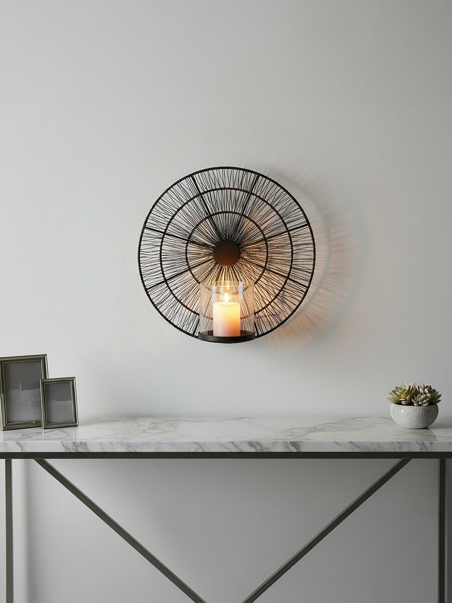 Black Wire Wall Sconce Candle Holder | Enzo