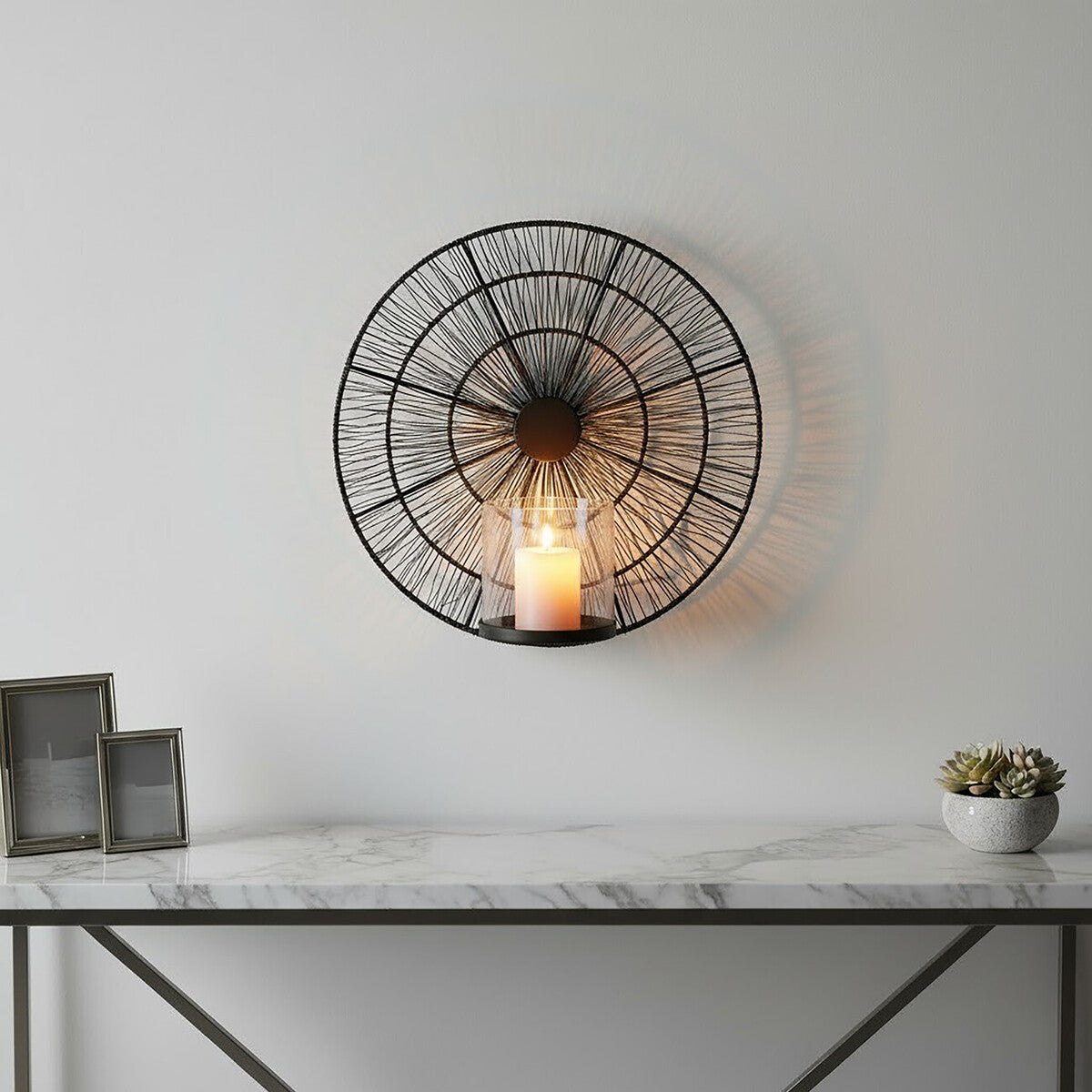 Black Wire Wall Sconce Candle Holder | Enzo